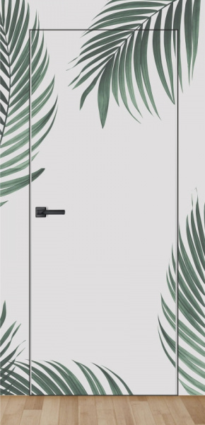 Межкомнатная дверь  НЕВИДИМКА (скрытая) под отделку Кромка хром