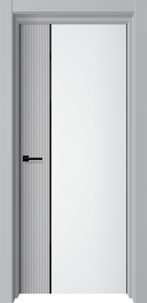 Межкомнатная дверь ОНИКС 51  Белый бархат/Серый бархат
